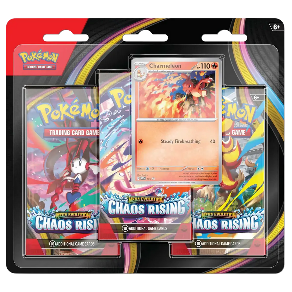 Pokémon Mega-Entwicklung Rising Chaos 3-Pack Blister EN