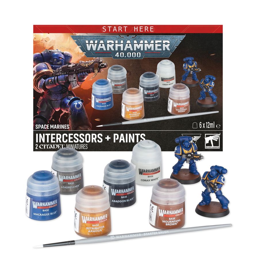 Warhammer 40k Space Marines Intercessoren + Farben