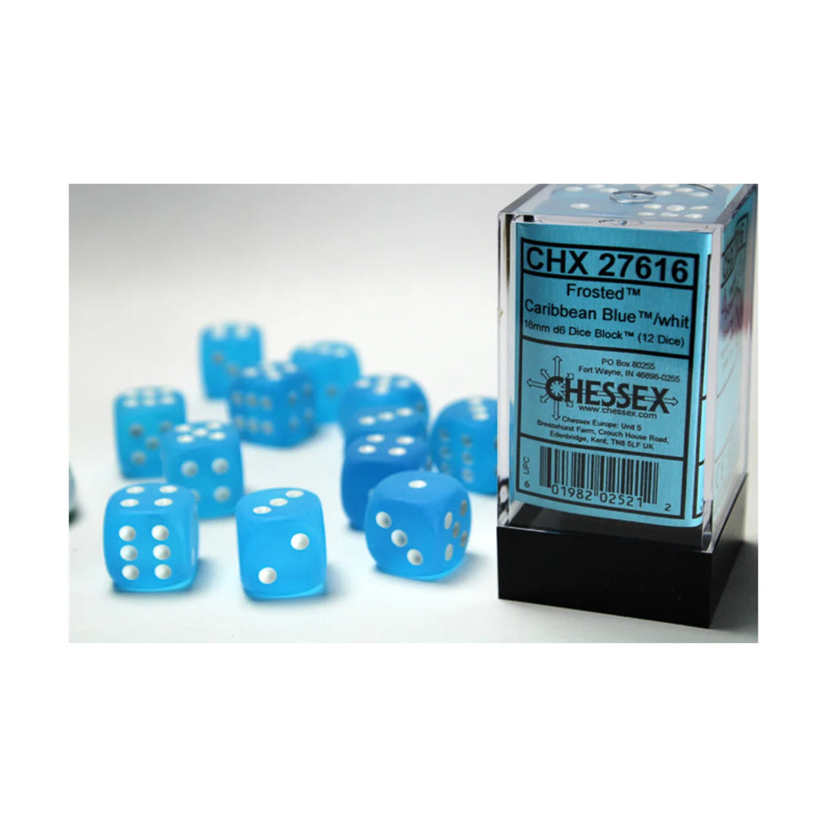 Chessex - 16mm D6 - Dice Block - Frosted Caribbean
