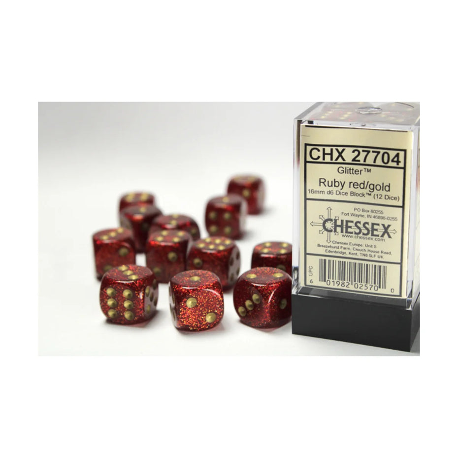Chessex - 16mm D6 - Dice Block - Glitter TCG Zubehör