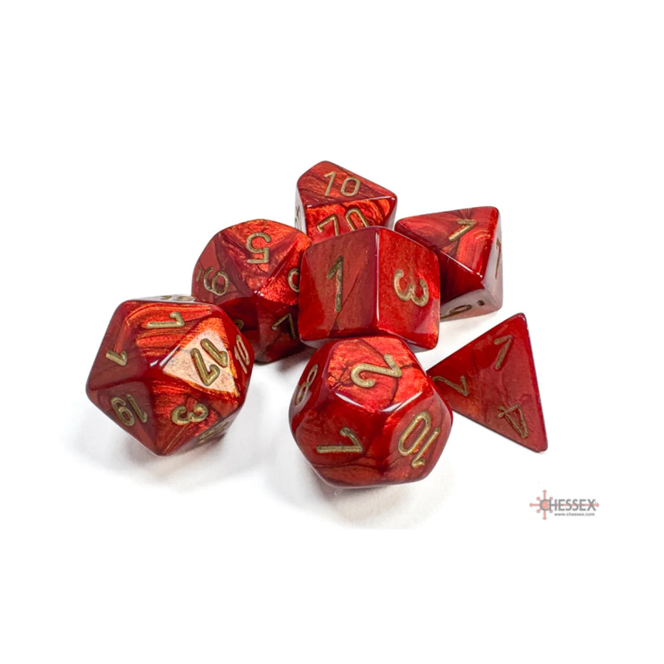 Chessex - 7-Die Set - Scarab Scarlet/Gold TCG Zubehör