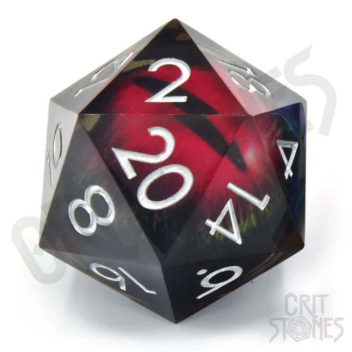CritStones Liquid Core D20 Crimson Watcher Rollenspiele