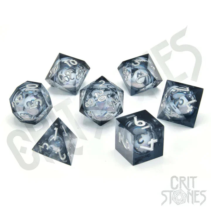 CritStones Liquid Core RPG Dice Set Nebula Night