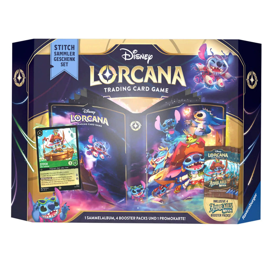Disney Lorcana Azurblaues Meer Stitch Sammler Geschenk Set