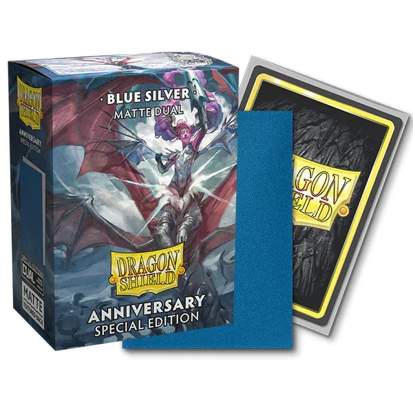 Dragon Sleeves Standard Size Matt Dual Cobalt & Silver TCG