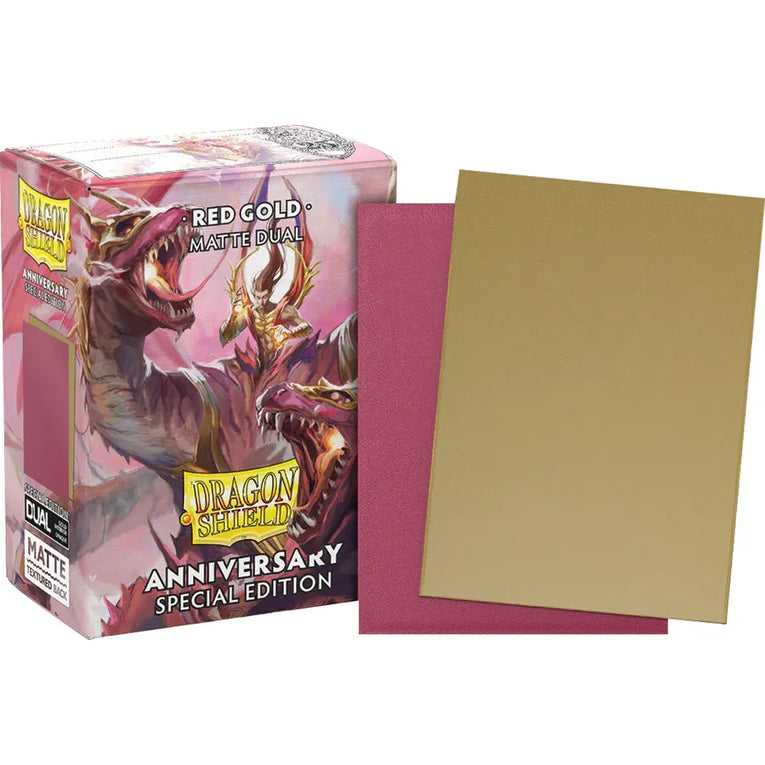 Dragon Sleeves Standard Size Matt Dual Pomegranate & Gold