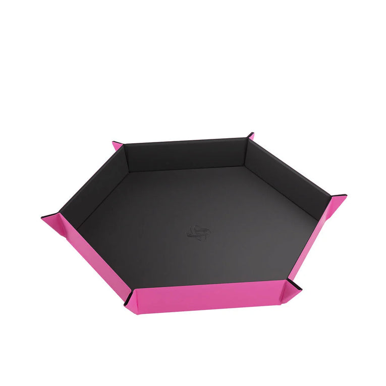 Gamegenic - Magnetic Dice Tray Hexagonal XL - Black/Pink