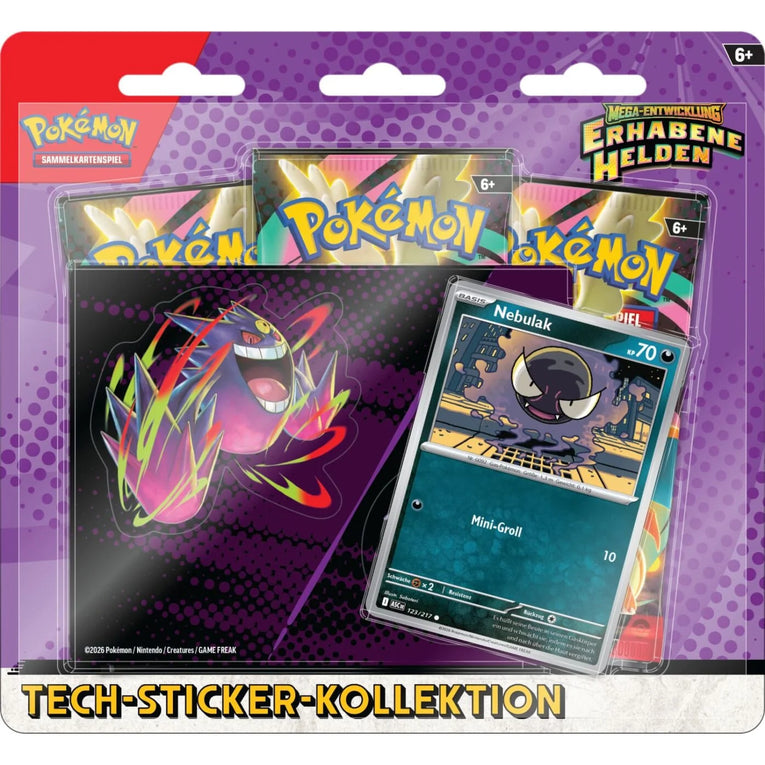 Pokémon Erhabene Helden Tech Sticker Kollektion DE Nebulak