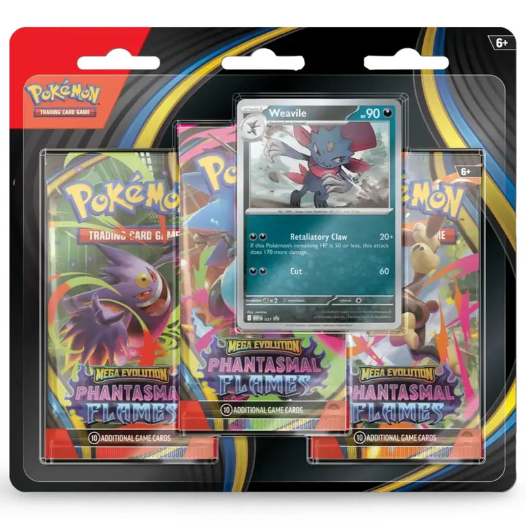 Pokémon Phantasmal Flames ME02 3 Pack Blister EN Weavile