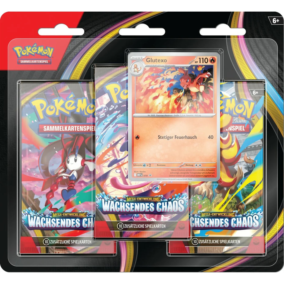 Pokémon Mega-Entwicklung Wachsendes Chaos 3-Pack Blister DE