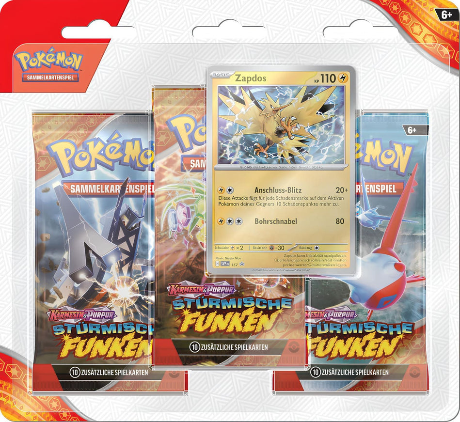 Pokémon - Karmesin & Purpur - Stürmische Funken - 3-Pack