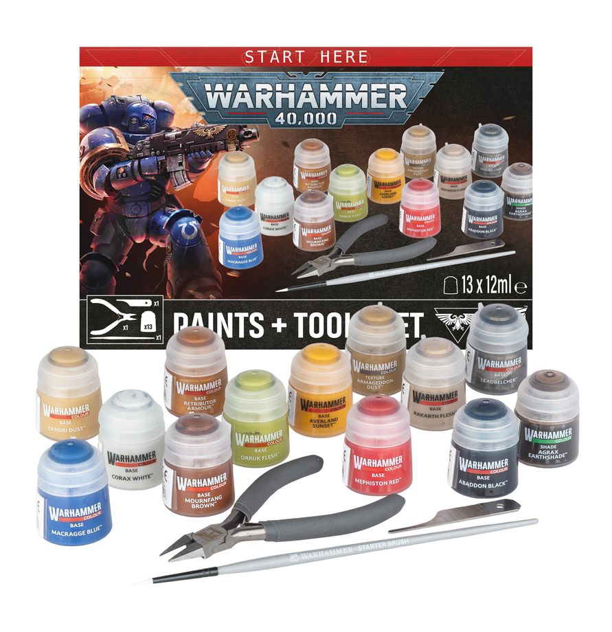 Warhammer 40k Farben + Werkzeugset