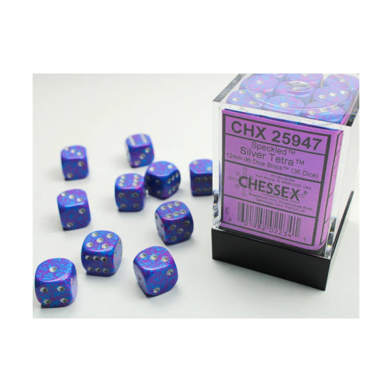 Chessex - 12mm D6 - Dice Block - Speckled Silver Tetra TCG