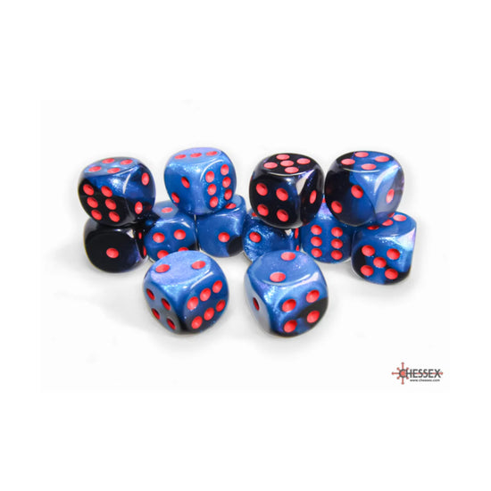 Chessex - 16mm D6 - Dice Block - Gemini Black-Starlight/Red