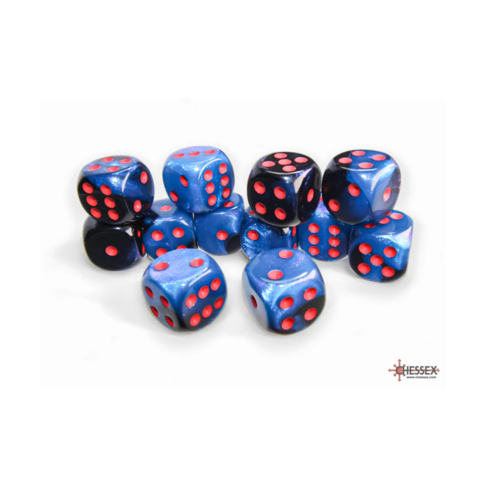 Chessex - 16mm D6 - Dice Block - Gemini Black-Starlight/Red