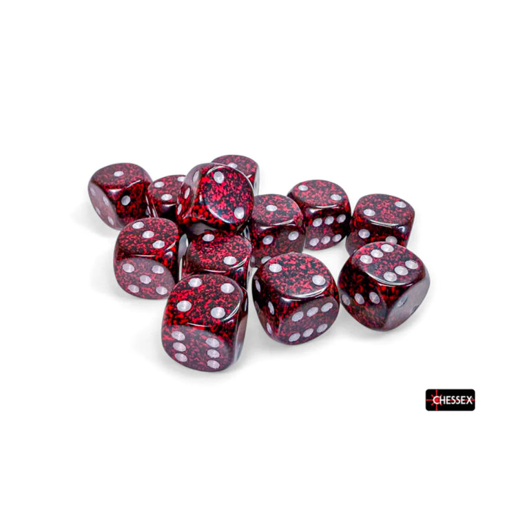Chessex - 16mm D6 - Dice Block - Speckled Silver Volcano