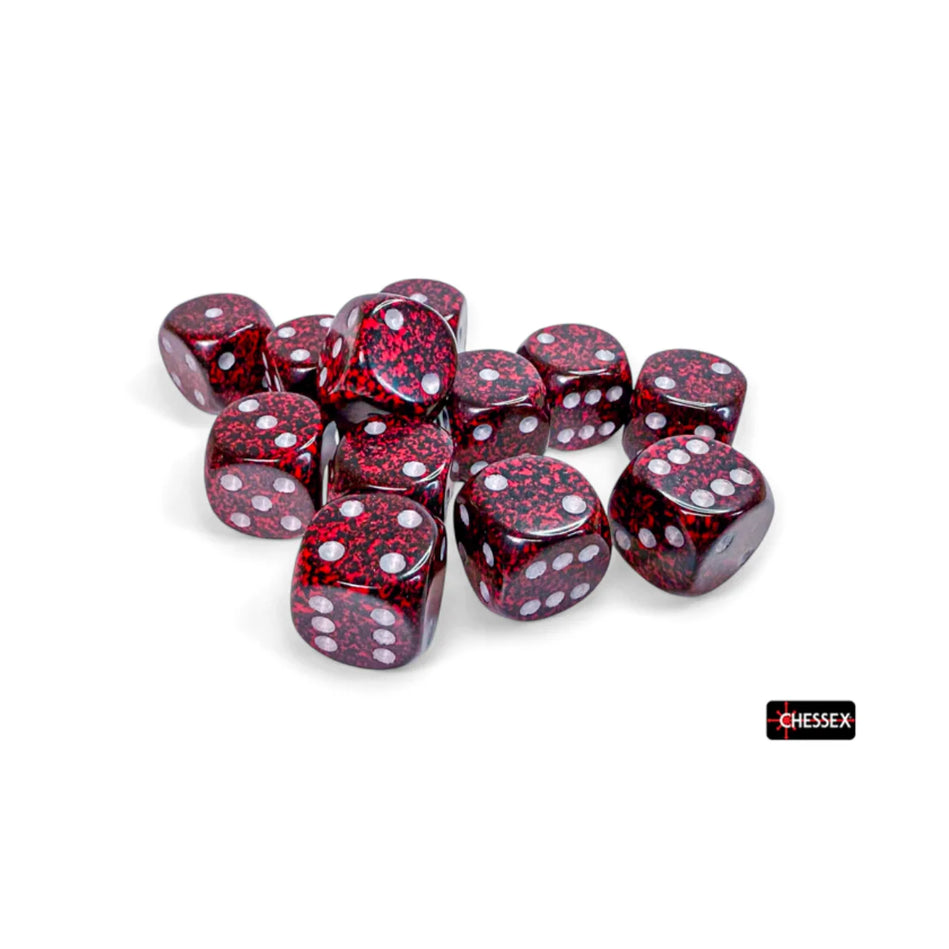 Chessex - 16mm D6 - Dice Block - Speckled Silver Volcano