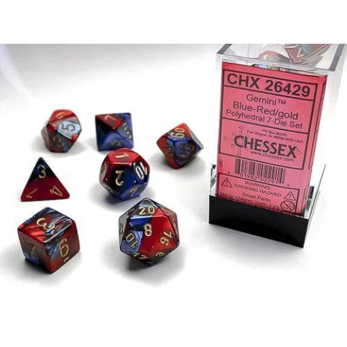 Chessex - 7-Die Set Gemini- Black/Shell Pen & Paper