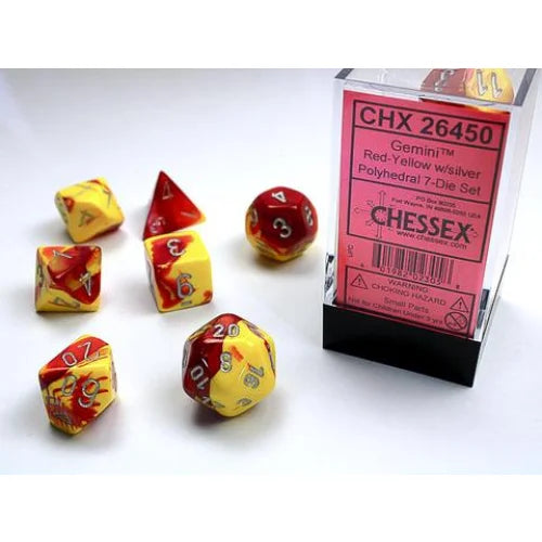 Chessex - 7-Die Set Gemini - Red/Yellow Pen & Paper