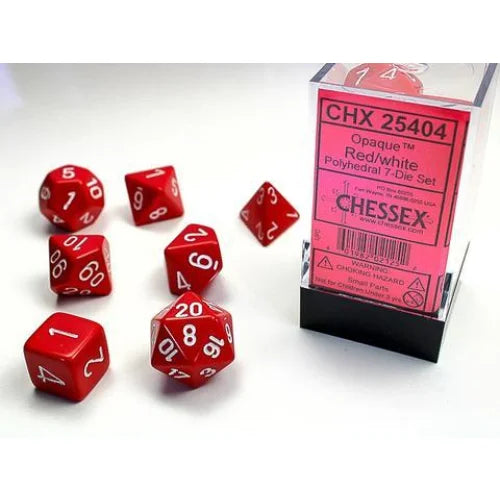 Chessex - 7-Die Set Opaque - Red Pen & Paper