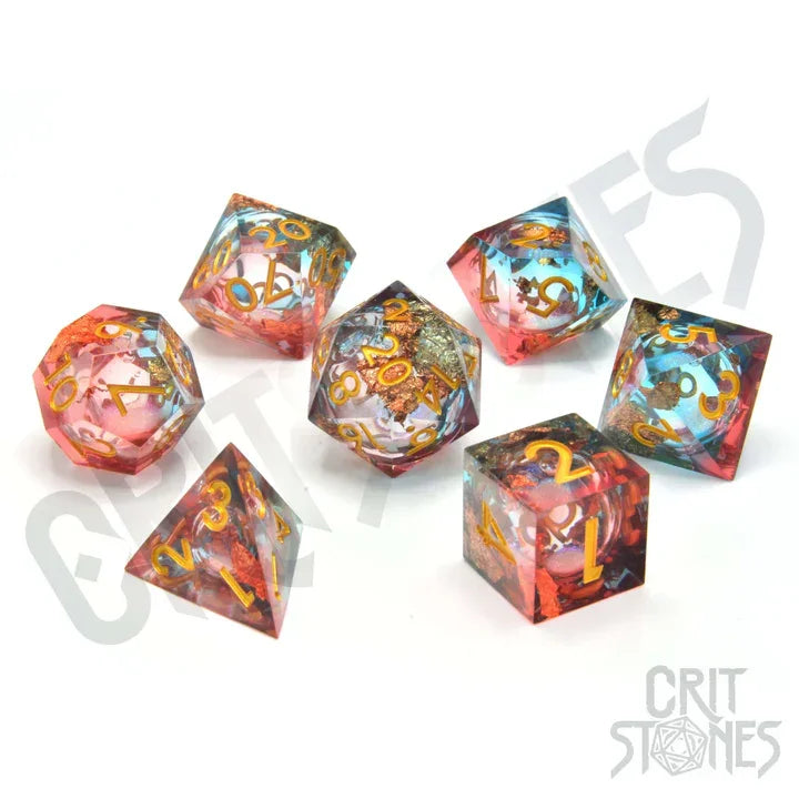 CritStones Liquid Core RPG Dice Set Dusky Dreams