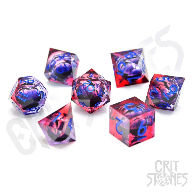 CritStones Liquid Core RPG Dice Set Elder Dragon’s Gaze