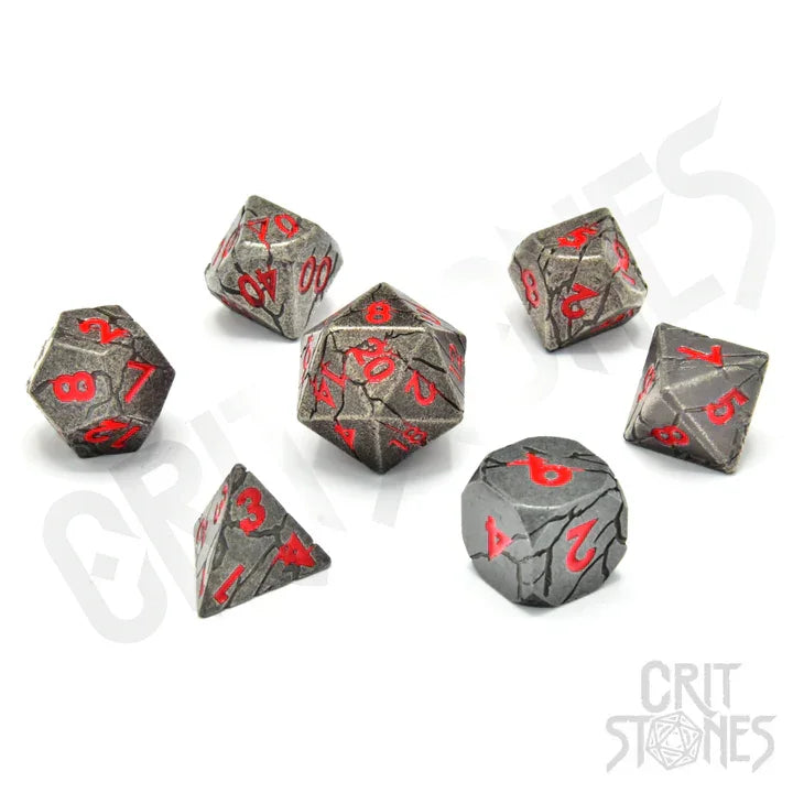 CritStones Metall RPG Dice Set Fractured Fate Rollenspiele