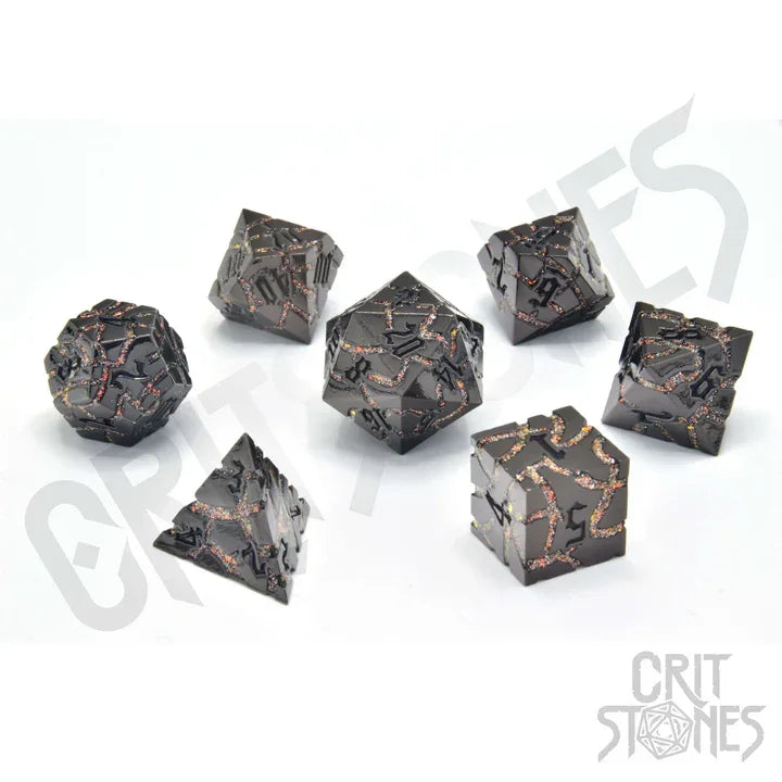 CritStones Metall RPG Dice Set Lava Flow Rollenspiele