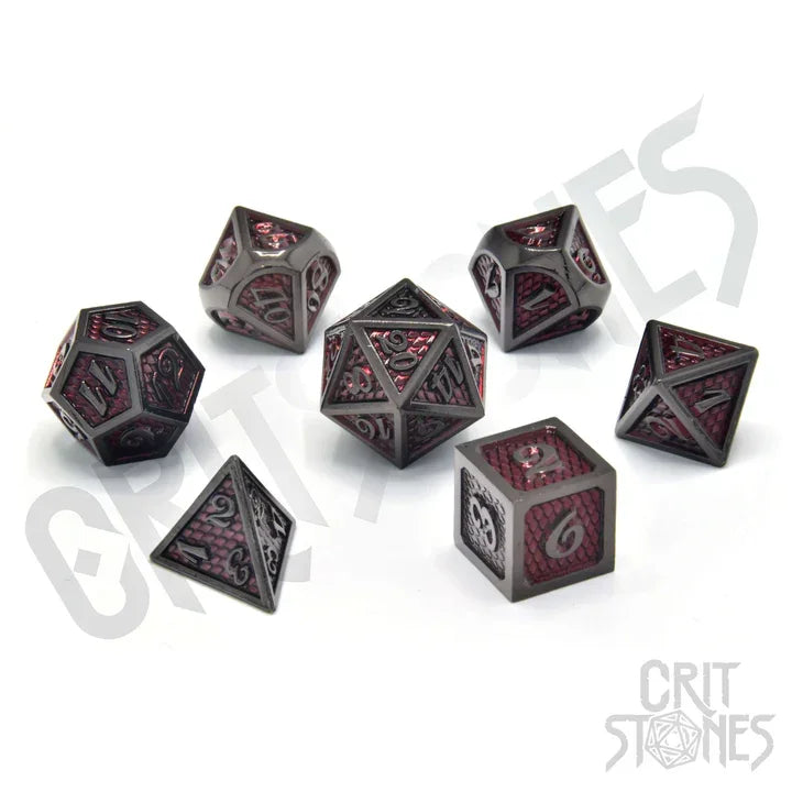 CritStones Metall RPG Dice Set Red Wyrmskin Rollenspiele