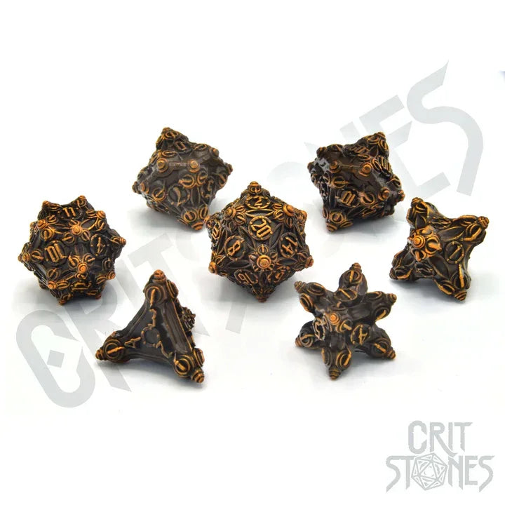 CritStones Metall RPG Dice Set Tinkers Trove Rollenspiele