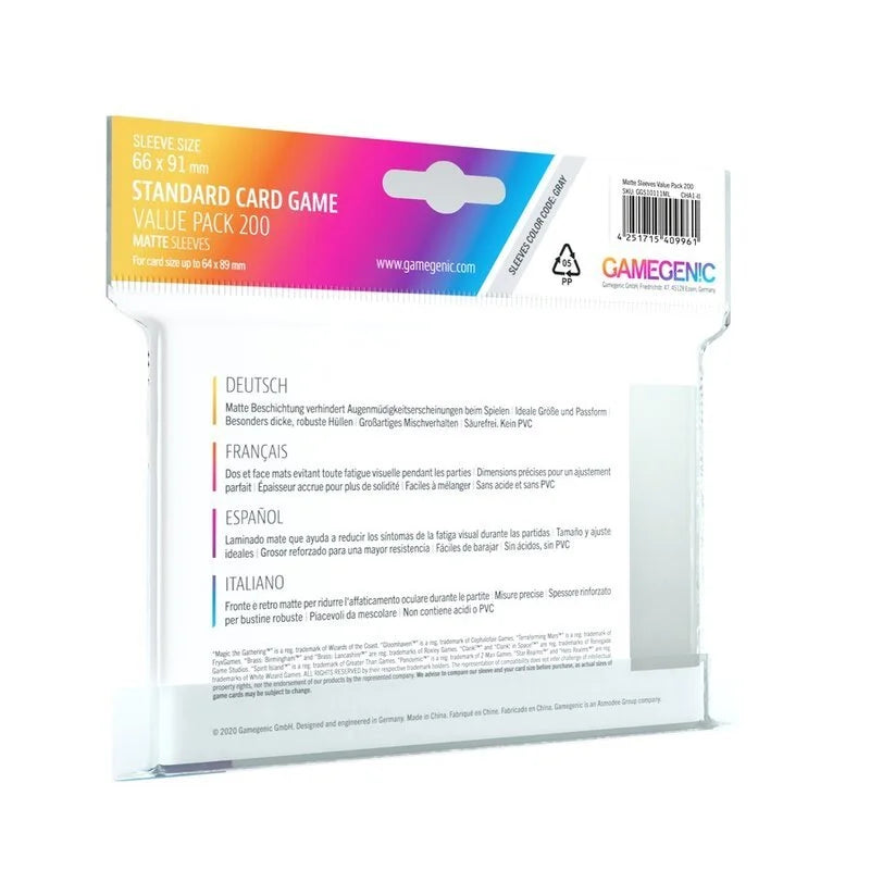 Gamegenic - Prime Sleeves Standard Value Pack (200)